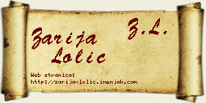 Zarija Lolić vizit kartica